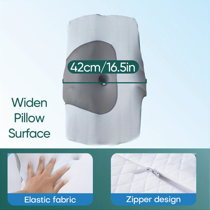 Double-Sided Anti-Snoring Pillow, Memory Foam Cushion with Two Height Options for Perfect Neck and Head Support – Breathable Cooling Sleep Aid, Stylish Soft Pad. Ideal Christmas Gift or Valentine's Day Holiday Present