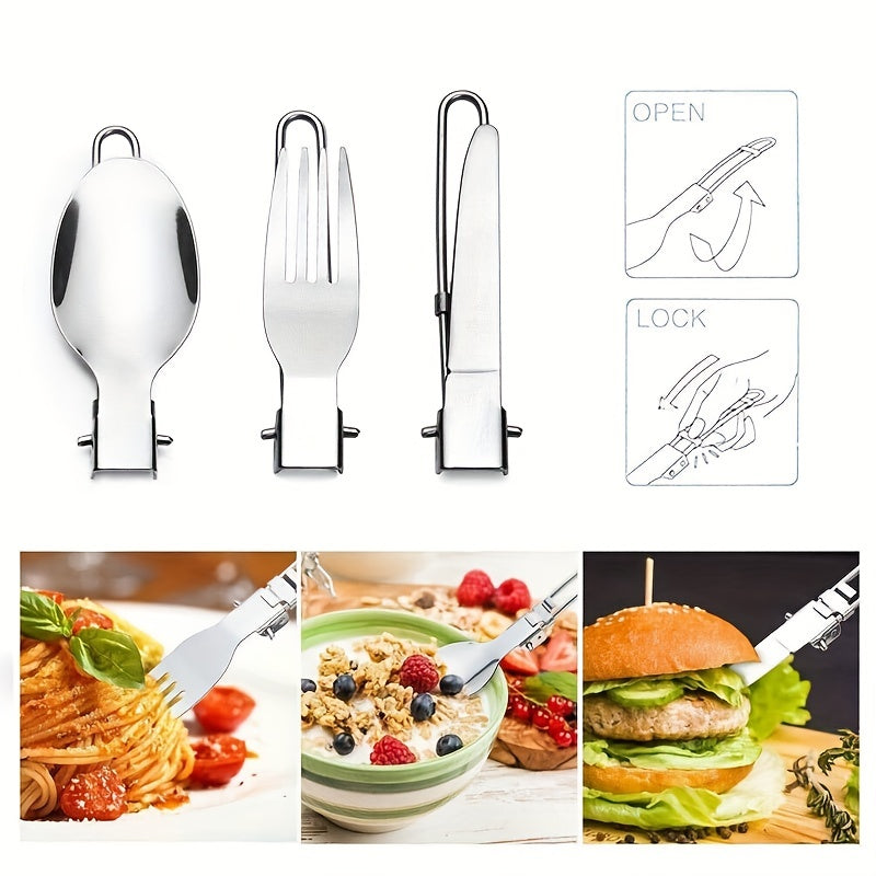 Camping Cookware Mess Kit 1-2 Person, Portable Pan Set, Fork Spoon Kit For Backpacking, Hiking, Picnic And Camping