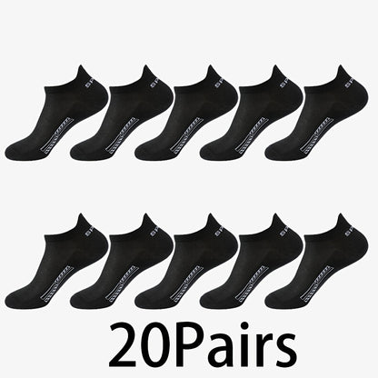 10 Pairs of Unisex No-Show Socks, Combed Cotton Breathable Mesh Casual Athletic Crew, Socks for Work, High Quality Socks for Men, Plus Size Mens Socks, Grippe Socks, Working Socks for Men, Casual Attire, Work Socks, Minimalis