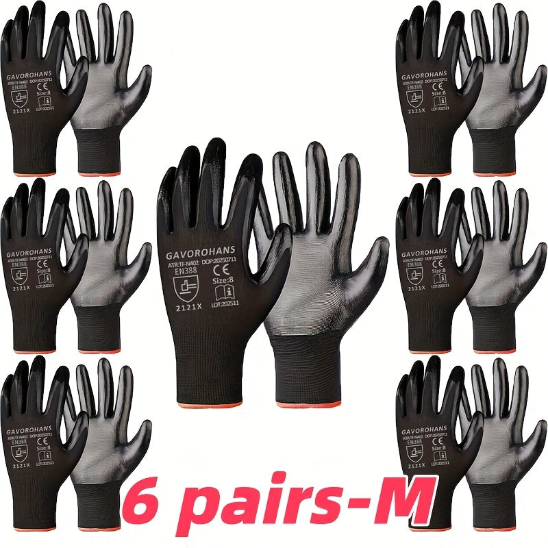 6/12 Pairs of Gardening Gloves, Work Gloves, Men's Work Gloves, Gardening Garbage Cleaning Gloves, Women's Gardening Gloves, Gardening Tools, Gardening Work Gloves
