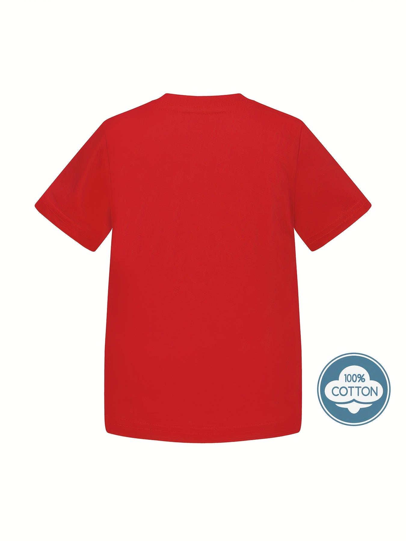 T-shirt infantil de cor sólida, blusa casual de manga curta, t-shirt infantil para o verão.