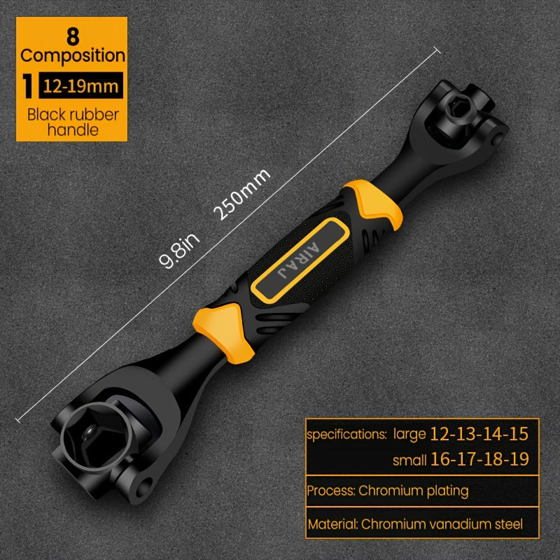 8/52 In 1 Wrench Anti Slip Rubber Handle Chromium Vanadium Steel Durable Multi Functional Manual Tools