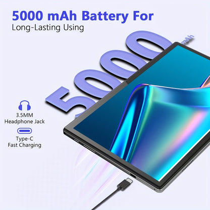 CRELANDER W30 2 in 1 Tablet PC Android 15 Tablet, RAM 12GB (4+8GB Expand)+128Gb ROM, with Case, (Keyboard, Mouse, Pen) Can Optional, 2.4G/5G Wifi, GMS, GPS, Google, Pad, Tablet PC, Tablet, Pad