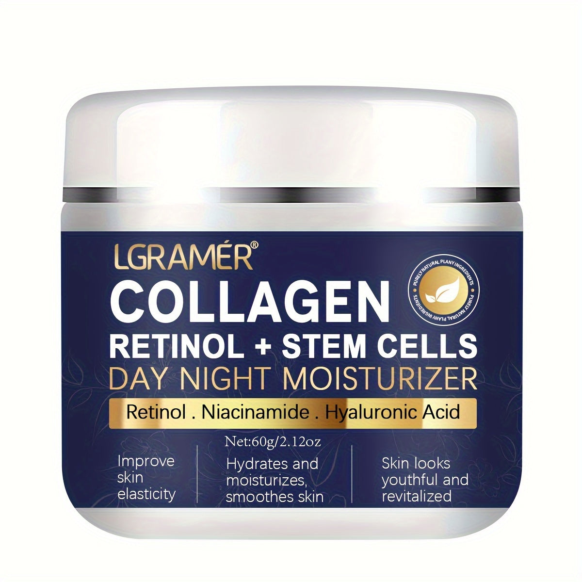[Customer Favorite] LGRAMER Retinol & Collagen Day & Night Cream - 60g | Hydrating, Firming & Smoothing for Radiant Skin | Non-Greasy, Gentle on All Skin Types |