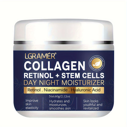[Customer Favorite] LGRAMER Retinol & Collagen Day & Night Cream - 60g | Hydrating, Firming & Smoothing for Radiant Skin | Non-Greasy, Gentle on All Skin Types |