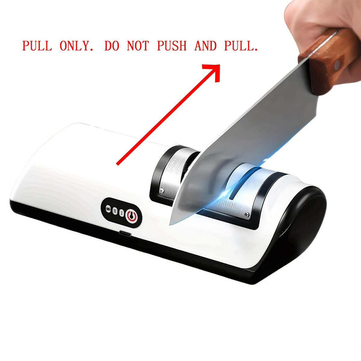 Electric Knife Sharpener with LED Light &amp; - 2-Stage Diamond Grinding System - Heavy-Duty -like Portable Sharpener for Chef, Santoku, Pocket Knives - Professional &amp; Home Kitchen Tool with Ergonomic Design ( Cable