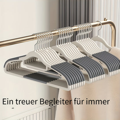 LDQ- 40pcs Set Non-slip Plastic Hangers + Stainless Steel Clips, Strong and Durable, 360° Heavy-Duty Rotating Hook Hanger, Four Seasons Home Clothes Drying and Storage and Organization, Suitable for Bedroom, Bathroom, Hom, R