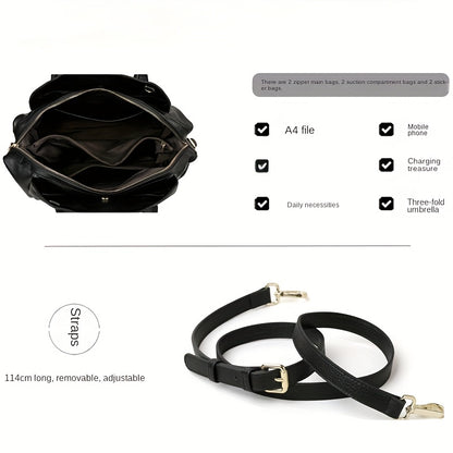 Elegant Black Snake Pattern Handbag for Women - Large Capacity, Detachable Shoulder Strap, Vegan Synthetic Faux Leather, Perfect for Daily Use and Work, Ideal Holiday Gift, Versatile Trolley | Avantgarde Style | Synthetic Fa