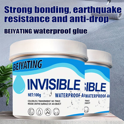 Premium Waterproof Sealer - No Brick Breaking Repair, Transparent Coating Suitable for Floors, Walls, Roofs, etc, - Moisture Protection for Stone, Wood, Tiles, Invisible Waterproof Agent with Brush, Suitable for Kitchen, Gard