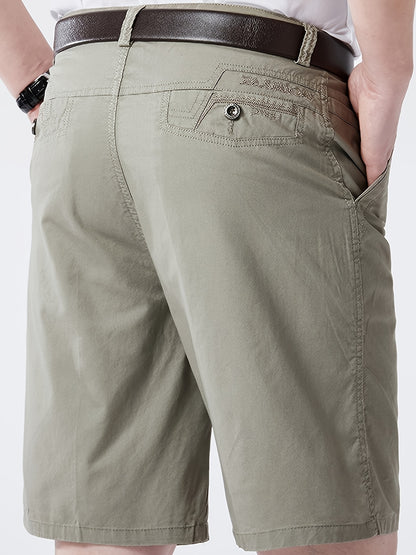 Men'S Cargo Shorts - Olive Green Non-Stretch Work Pants with Multiple Utility Pockets, Straight-Leg Mid-Thigh Length for Everyday & Professional Use - Durable Casual Outdoor Pants for Construction, Hiking, Travel - Non-Stretc