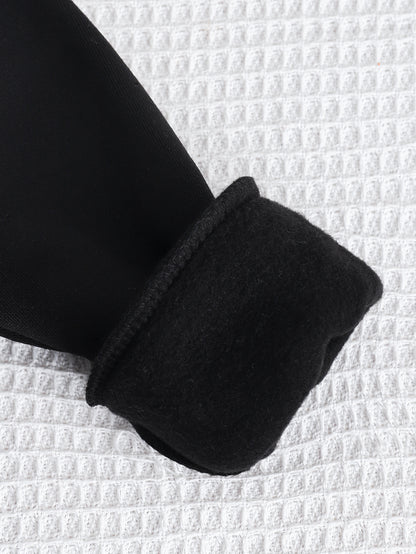 Boys' Autumn/Winter New Three-Piece Set with Mickey Mouse Classic Cartoon Print Long-Sleeve Round Neck Hoodie and Zip-Up Sleeveless Top, Matching Printed Sweatpants - Fleece-Lined Thickened Warm Comfortable Outfit for Parties