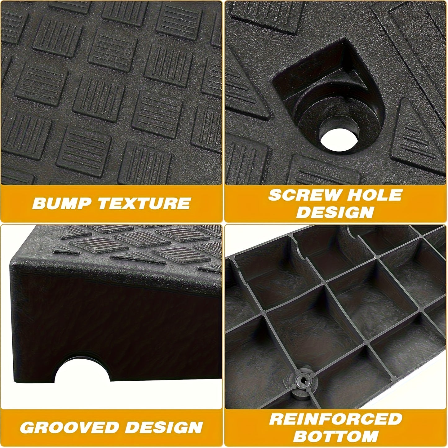 2pcs Heavy-Duty Portable Ramps with Non-Slip Surface - 5cm Height, Durable Plastic Construction for Cars, Motorcycles, Wheelchairs, and Pets - Easy to Use for Loading and Unloading, Accessibility Ramp for Outdoor Use, Car Ramp