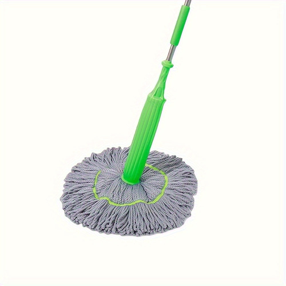 1pc Super Absorbent Rotary Mop with Green Handle - Ideal for Home, Kitchen, School, Office, Bathroom & RV Travel - 7pcs Set | Easy-to-Clean Microfiber Mop Head & Bucket