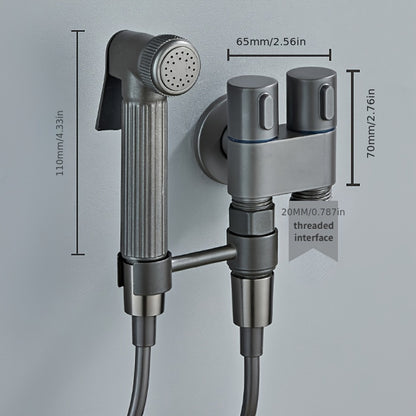 Versatile Wall-Mounted Spray Gun Set with Dual Stainless Steel Valves - Ideal for Bathroom, Pet Showers & More, Chrome Finish, Easy Installation, Fits G1/2 Hoses, Floor Cleaning Tool|Sleek Bathroom Fixture|Durable Alloy Const