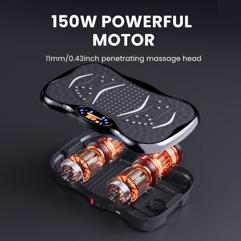 Vibration Plate Exercise Machine for Weight Loss - 10-Minute Full Body Workout with 3 Large Areas of Vibration, Portable Home Gym Fitness Equipment, No Battery Needed, Pink/Black, Weight Loss Exercise Machine, Sleek Exercise