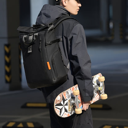 Men's Large Capacity Expandable Laptop Backpack - Heavy-Duty 39.62 cm Computer Bag with 15-Inch Compartment, Padded Shoulder Straps & High Quality Design for, College,, Travel - Durable Black/Grey Commuter Backpack for s, Bac