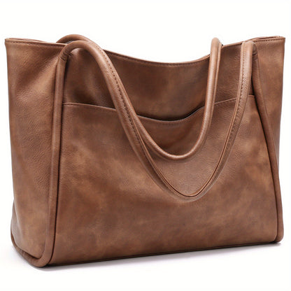 Vintage Light Brown Women's Tote Bag, Large Capacity Multi-Functional    for Daily Commute
