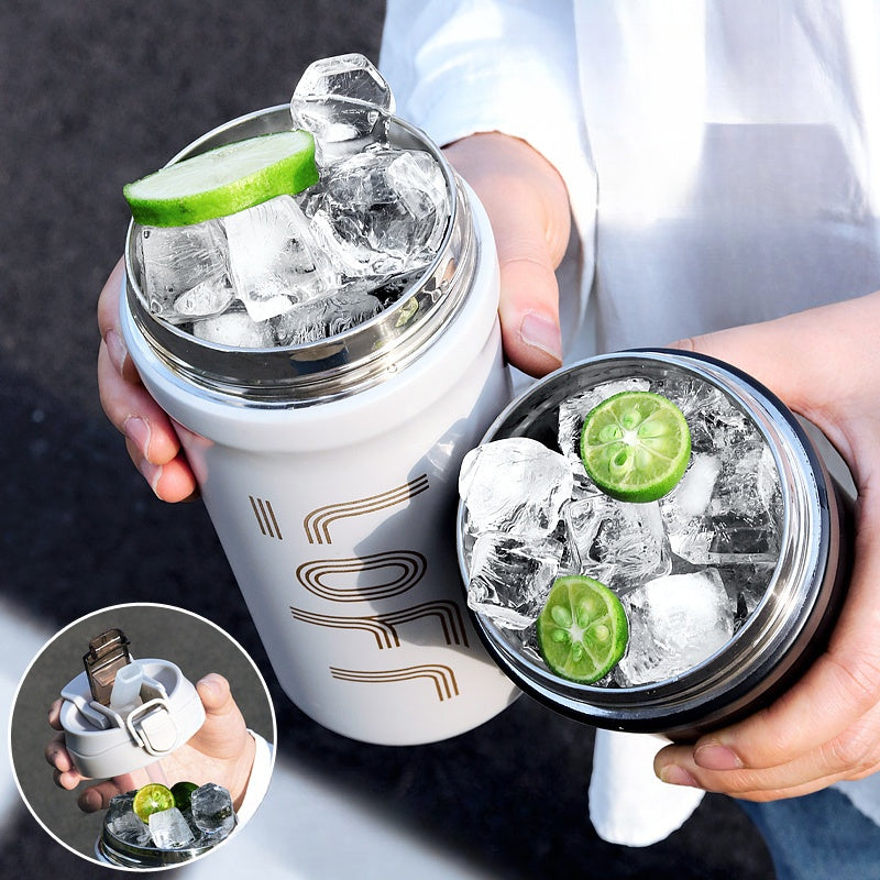 20oz/600ml Double Wall Vacuum Insulated Stainless Steel Travel Mug - Thermal Cup with Leakproof Flip-Top Lid, Keeps Drinks Hot/Cold for Hours, Large Capacity Thermos for Coffee, Tea, Water - Perfect Gift for Coffee &amp; Tea Love