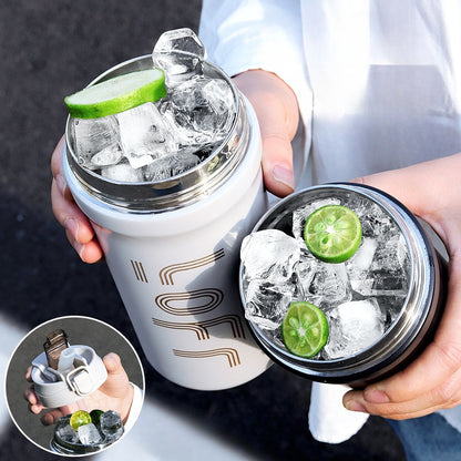 20oz/600ml Double Wall Vacuum Insulated Stainless Steel Travel Mug - Thermal Cup with Leakproof Flip-Top Lid, Keeps Drinks Hot/Cold for Hours, Large Capacity Thermos for Coffee, Tea, Water - Perfect Gift for Coffee &amp; Tea Love