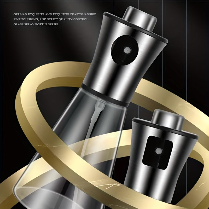 6.76oz Stainless Steel & Glass Oil Spray Bottle with Pressurized Nozzle - Large Capacity for Kitchen, BBQ, and Outdoor Use - Perfect for Olive, Cooking, and Barbecue Oils - Eid Al-Adha Mubarak Gift Idea, Oil Sprayer Bottle fo