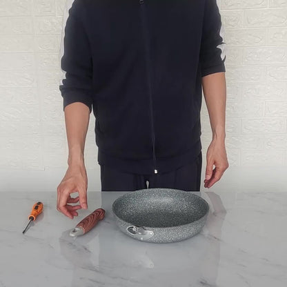 1pc Flat Bottom Frying Pan, Non-Stick Frying Pan, Household Cookware, Suitable for All Stovetops, Easy to Clean, Ideal for Home Kitchen Use