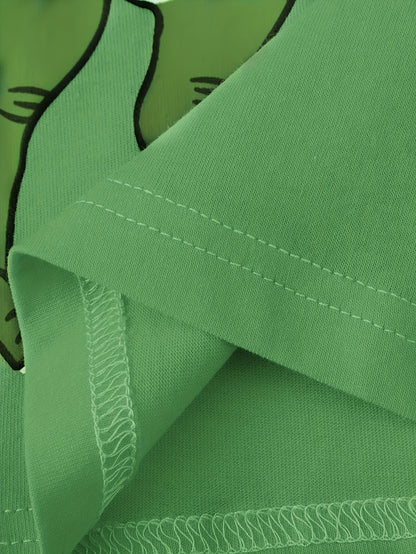 Boys' Pure Cotton Long Sleeve T-Shirt with Small Dinosaur Pattern Autumn and Winter Trendy Style