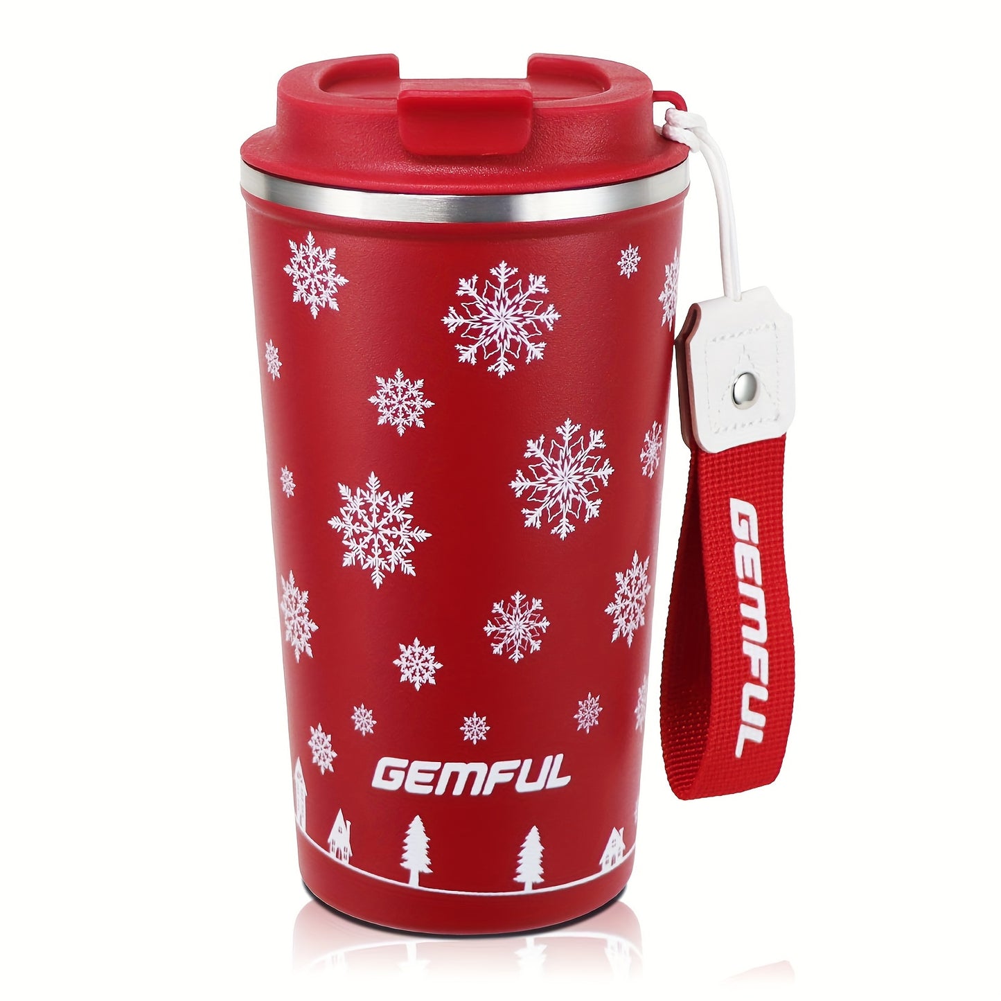 Glekglek 510ml Insulated Travel Mug with Paw Print &amp; Heart Design - Double Wall, Dent Prevention, Dishwasher Safe, Portable Coffee Mug for Valentine's Day, Thanksgiving, Christmas, Father's Day, Teacher's Day, Festive Drinks