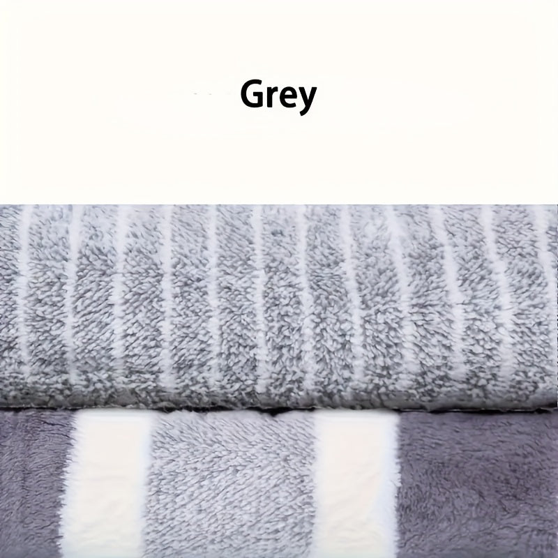 8pcs Striped Coral Velvet Towels Set, Household Hand Towels, Bath Towels, Soft Absorbent Quick-Drying Towels, Bathroom Accessories, Holiday Gifts (Bath Towel*2 + Hand Towel*2 + Washcloth*4)