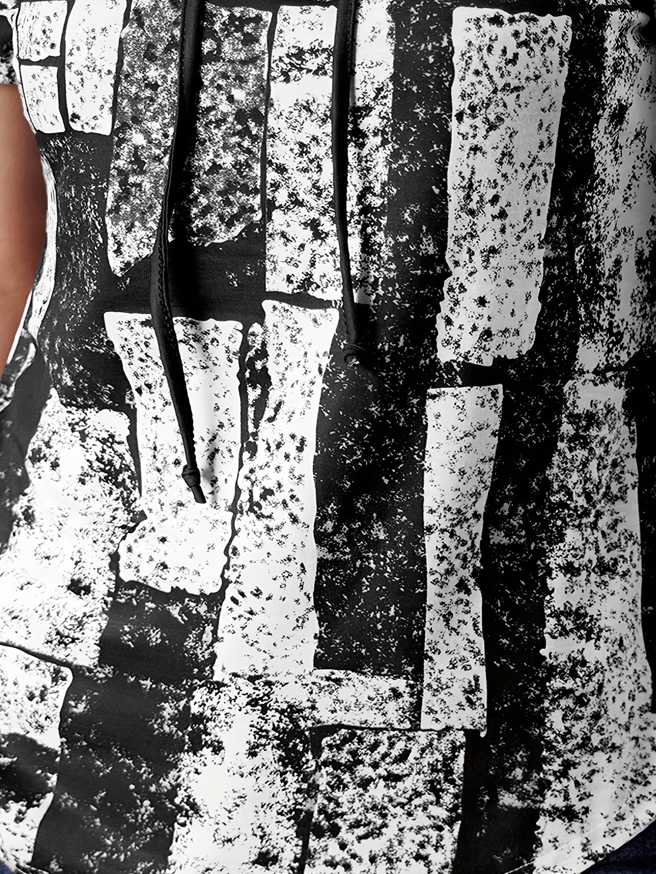 Graphic Print Lace Up V Neck T-shirt, Summer Casual Short Sleeve Top, Women's Clothing