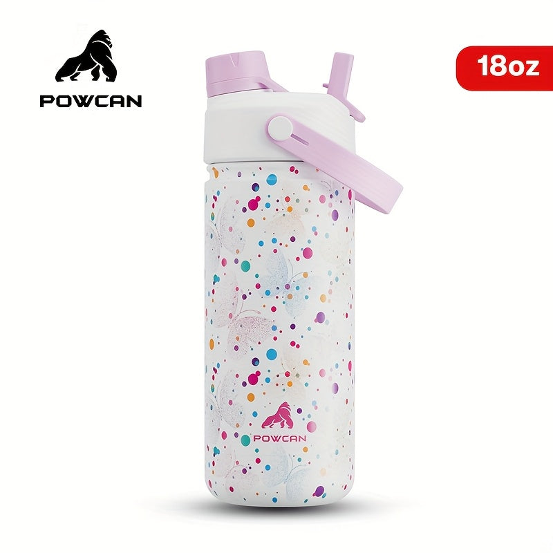 18oz POWCAN Unicorn & Rainbow Design Insulated Water Bottle - Non-Slip, Stainless Steel, Perfect for Valentine'S Day, Easter, Mother'S Day, Independence Day, Valentine'S Day Gift|Playful Design|Durable Build, Unicorn Accessor