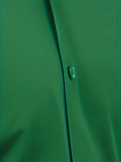 Camisola de homem de manga comprida com corte slim - 55% algodão, 40% poliéster, 5% elastano, cor lisa, para todas as estações, tecido plano, fecho com botões, gola de lapela, ideal para o fim de semana, 125 g/m²