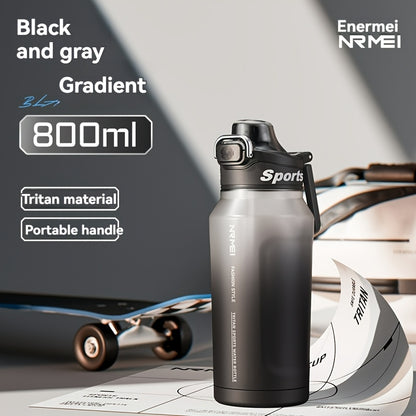 Garrafa de água desportiva NRMEi com palhinha, tampa flip-top e pega portátil - Design durável, resistente a impactos e antiderrapante para ginásio, atividades ao ar livre e hidratação. Acabamento brilhante e elegante. Material livre de BPA.