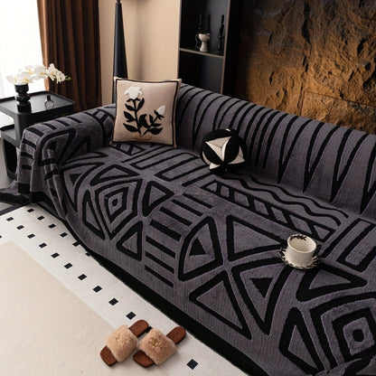 1pc Mirror Yi Thick Plush Sofa Cover - All-Season Pet-Friendly One-Piece Design, Anti-Slip &, Machine Washable Soft Short Fur Fabric, Fit for 3/2/4-Seater & Sectional Sofas, Contemporary Home Decor, Sectional Sofa Cover, Mode