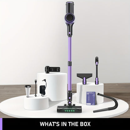 High Suction Home Cordless Vacuum Cleaner, 10-in-1 Multi-Purpose Cane Vacuum Cleaner, 45-Minute Range, 3 Suction Modes with Upgraded Green LED Lights And Tangle-Free Brush for Home, Hardwood Floors, Carpets And Pet Hair.