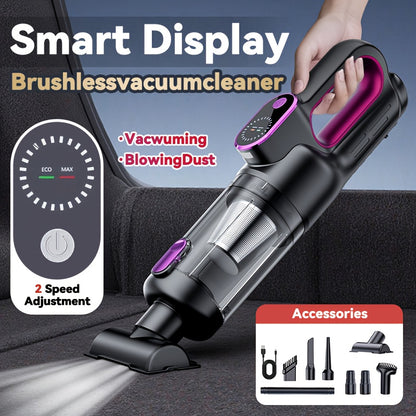 Wireless handheld vacuum cleaner for cars and homes, car-mounted 2-in-1 blower and suction cleaner, handheld type, high power, super strong suction, small and mini handheld car interior cleaner, wet and dry dual-purpose car v