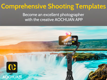 Smart X Complete Combo1 Three-Axis Stabilizer Compatible with Android&Phone 12 13 14 15 16 Pro Max Comes with Portable Carrying Bag Retractable Tripod RGB Fill Light AI Tracking 360 Degree Rotation Multi-Angle Shooting Gestur