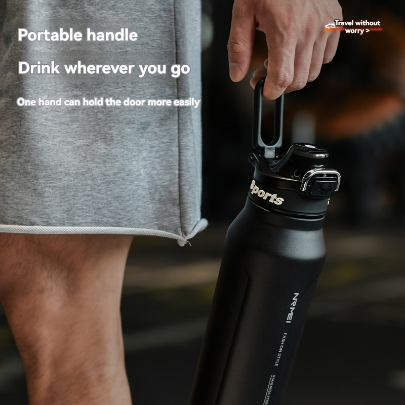 NRMEI Insulated Stainless Steel Water Bottle with Straw, Quick-Open Flip-Top Lid, BPA-Free 304 Stainless Steel & 316 Stainless Steel, Leak-Proof for Sports, Travel, School - Valentine'S Day, Easter, Women'S Day Gift