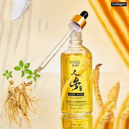 Ginseng Collagen Serum - Anti-Wrinkle Firming Moisturizer for All Skin Types, Deep Hydration, Even Skin Tone, Anti-Aging Skincare, Make Skin Younger-Looking, Face Use, 100ml/3.38fl.oz, Moisturizing Serum | Hydrating Formula,