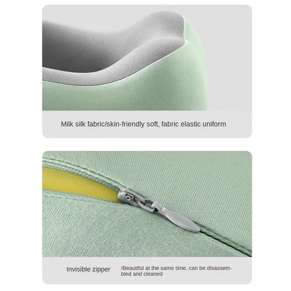 Ergonomic U-Shaped Neck Pillow with Storage Bag - Memory Foam Travel & Office Support, Removable & Machine-Washable Cover, Lightweight Portable Cervical Pillow for Airplane, Car, Bed - Compression-Fit Design for s (No Power R