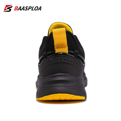 Baasploa Men's lightweight running shoes, mesh shoes with lace-up style, outdoor sports tennis shoes, lightweight and breathable, suitable for daily wear
