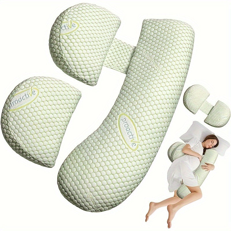 Maternity Belly Pillow for Pregnancy - H-Shape & C-Shaped Support (Cushion Converts!) - Back, Belly Button-Facing Design, Soft Comfort for Side/Back Sleepers, Prenatal & Postpartum Use - Ideal for Women's Pregnancy