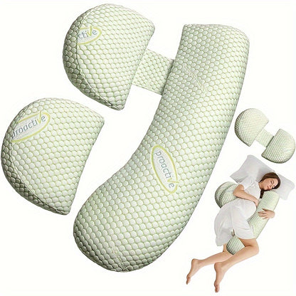 Maternity Belly Pillow for Pregnancy - H-Shape & C-Shaped Support (Cushion Converts!) - Back, Belly Button-Facing Design, Soft Comfort for Side/Back Sleepers, Prenatal & Postpartum Use - Ideal for Women's Pregnancy