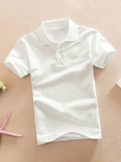 Boys' Casual Lapel Shirt Youngsters's Top Short Sleeve T-Shirt Youngsters's Clothing Comfortable Breathable