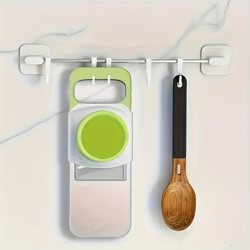 7pcs Stainless Steel Multi-Function Vegetable Slicer And Grater Set with Interchangeable Blades, Manual Kitchen Gadget Tool Kit for Potato, Carrot, Cucumber, 4 Seasons Available