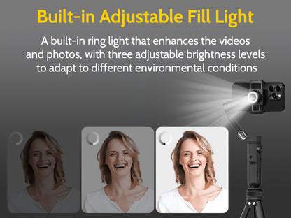 Smart X Complete Combo1 Three-Axis Stabilizer Compatible with Android&Phone 12 13 14 15 16 Pro Max Comes with Portable Carrying Bag Retractable Tripod RGB Fill Light AI Tracking 360 Degree Rotation Multi-Angle Shooting Gestur