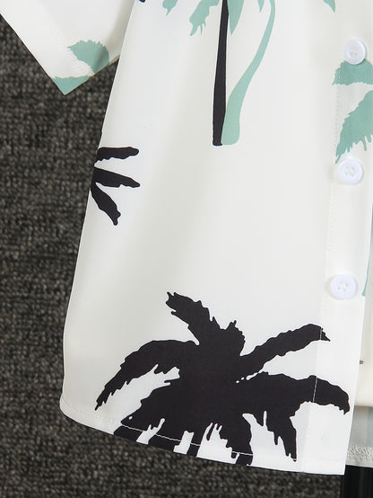 Boys' Summer Fashion Street Shirt Three-piece Set Only Selling Hats, Shirts and Shorts, Perfect for Outdoor