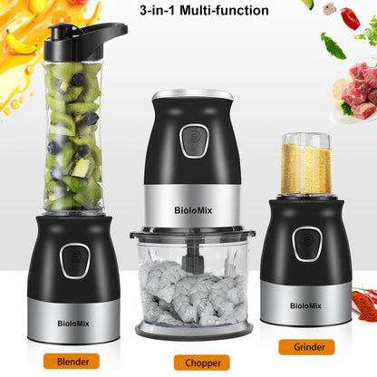 500W Portable Personal Blender Mixer Food Processor with Chopper Bowl 600ml Juicer Bottle Meat Grinder Youngsters Food Maker