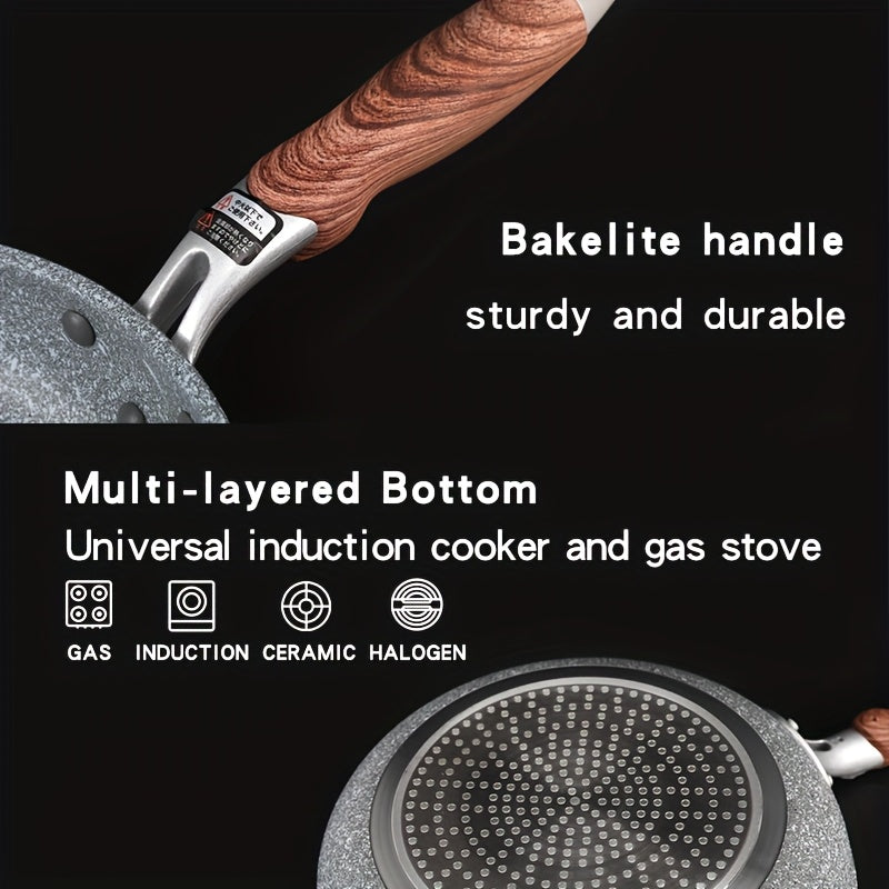 1pc Flat Bottom Frying Pan, Non-Stick Frying Pan, Household Cookware, Suitable for All Stovetops, Easy to Clean, Ideal for Home Kitchen Use