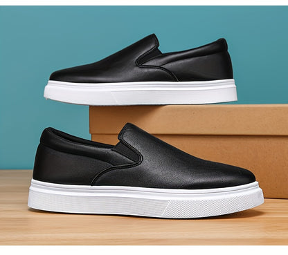 Mocassins para homem sem atacadores - Ténis antiderrapantes de cano baixo com bico redondo, estilo mocassins, com sola acolchoada em PVC, disponíveis em castanho/preto/branco/bege para uso diário e formal - Sapatos sociais minimalistas e versáteis.