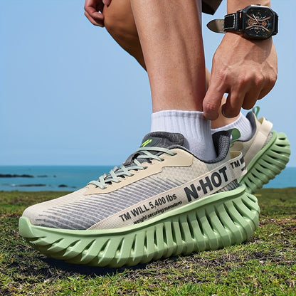 Men'S Lightweight Running Shoes - Non-Slip Grip, Breathable Athletic Sneakers with Cushioned MD Sole - All-Season Gym, Jogging, Hiking, Training Shoes - Low-Top Design for Road, Trail, Casual Attire - Lace-Up Closure (Black)